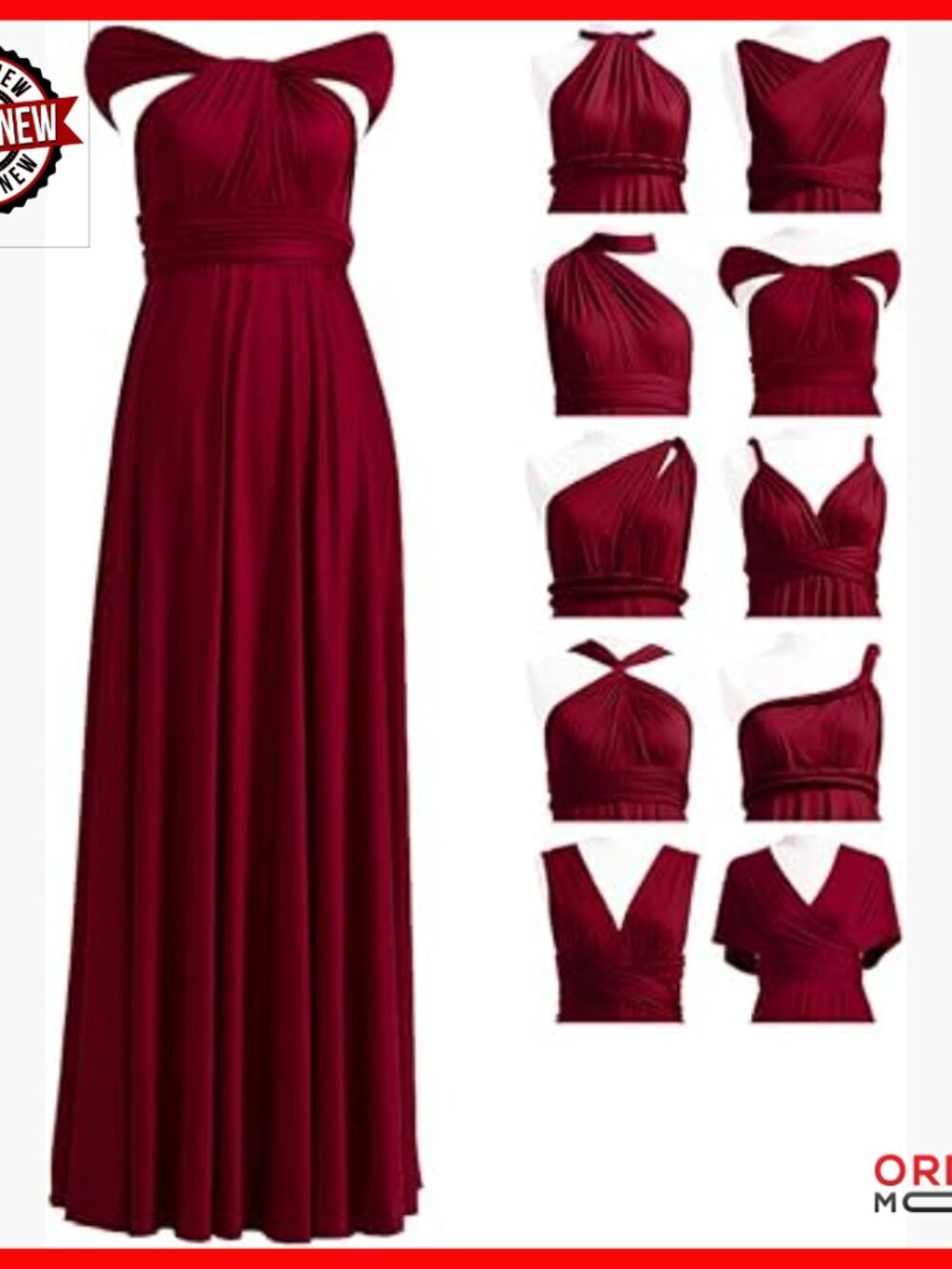 Convertible Infinity Bridesmaid Dress Plus Size Multi-Way Twist Wrap